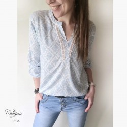 Ofelia Damie blouse sand/brown stripe