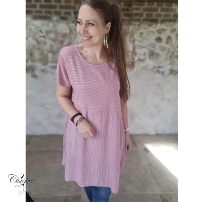 Striped Dress Rose - Vanting