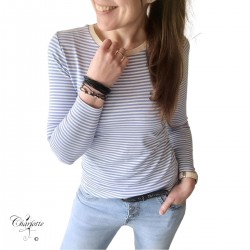 Stribet T-shirt Lyseblå - Vanting