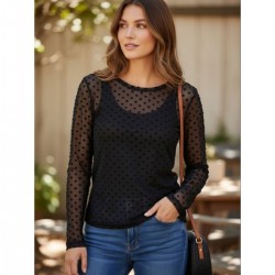 Gitte Mesh Black Dot - Ofelia