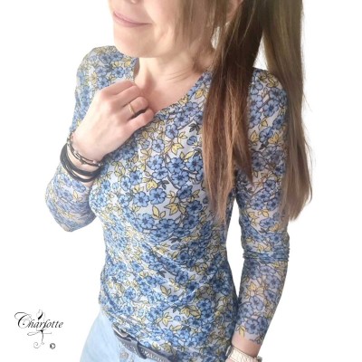 Ghita Mesh Blue Flower - Ofelia