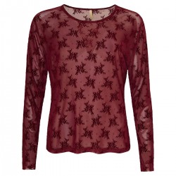 Gitte Mesh Bordeaux Flower - Ofelia