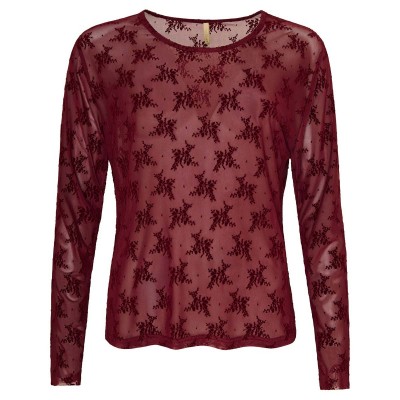 Gitte Mesh Bordeaux Flower - Ofelia