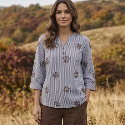 Ella Blouse Blue - Ofelia