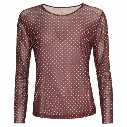 Gwen Mesh Bordeaux Dot - Ofelia