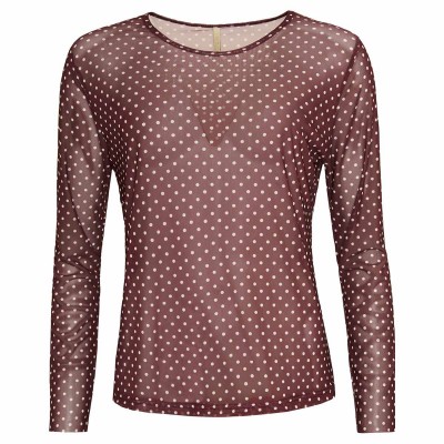 Gwen Mesh Bordeaux Dot - Ofelia