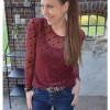 Gitte Mesh Bordeaux Dot - Ofelia