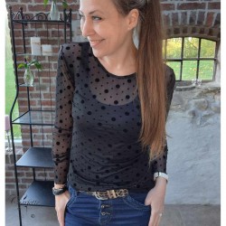 Gitte Mesh Black Dot - Ofelia