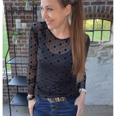Gitte Mesh Black Dot - Ofelia